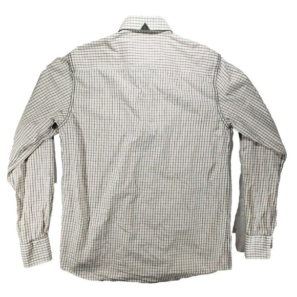 Campione Mens White Red Cross Striped Button Down Long Sleeve Dress Shirt Size M - Picture 2 of 7